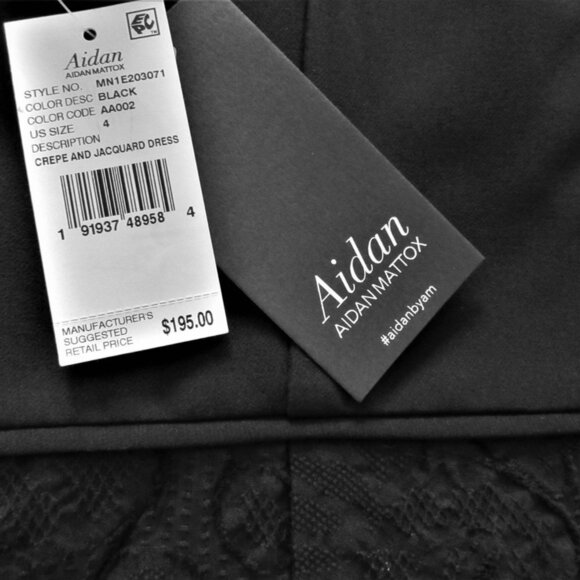 Aidan MATTOX jacquard cocktail dress lace 4 nwt party - Picture 4 of 13